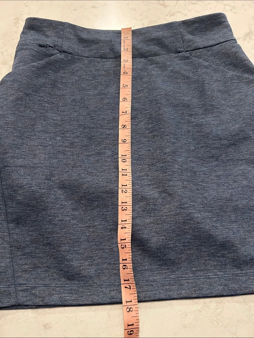 Title Nine‎ Women's Stretch Ponte Mini Skirt in Heather Navy Pickleball Tennis